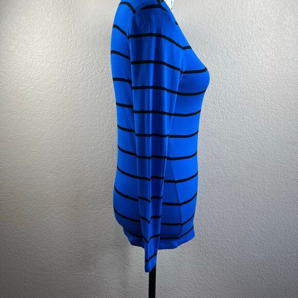 Michael Kors blue striped long sleeve top size S dark academia baddie preppy - Picture 6 of 14